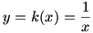 y=fk(x)=1/x