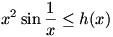 x^2 sin(1/x) is less than or equal to h(x)