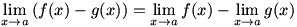 the limit of a difference is the difference of the limits