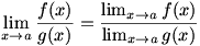 the limit of a quotient is the quotient of the limits