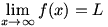 lim(x->infinity)f(x)=L