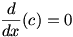 d/dx c=0