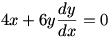 4x+6y(dy/dx)=0