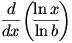 d/dx (ln x/ln b)