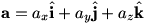 a=a_x*i-hat+a_y*j-hat+a_z*k-hat