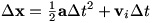 x=(1/2)at^2+v_i t