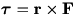 torque = r cross F